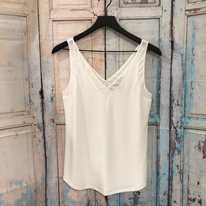 White House Black Market White Sleeveless Top